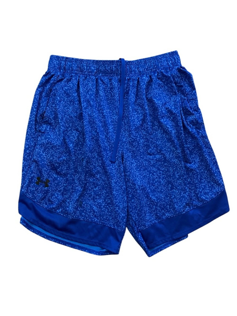 Under Armour Athletic Training Shorts Blue Printed L